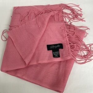 CHRISTOPHER Fischer 100% cashmere pink scarf tassels